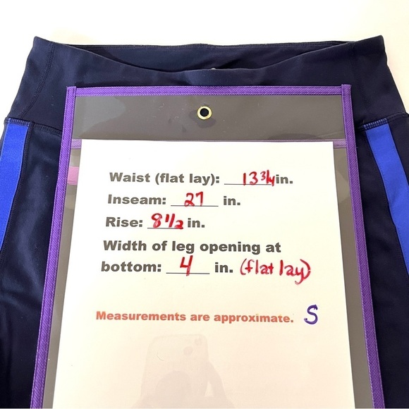 Athleta Navy Leggings with Royal Blue Stripe Size Small - Picture 8 of 9